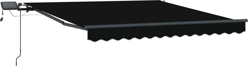 vidaXL Cortina Retractabilă Manual Negru 300 x 250 cm țesătură