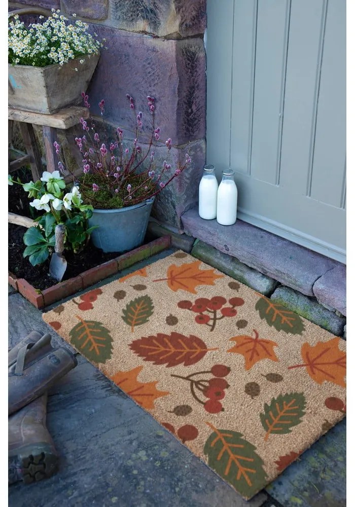 Covoraș de intrare din fibre de nucă de cocos 40x60 cm Autumn Leaves – Artsy Doormats