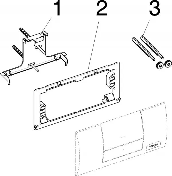 Clapeta actionare rezervor WC incastrat, Viega Eco/EcoPlus, crom mat, 449032