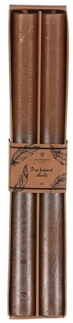 Set de lumânări conice, cappuccino/șampanie, 2bucăți, parafină