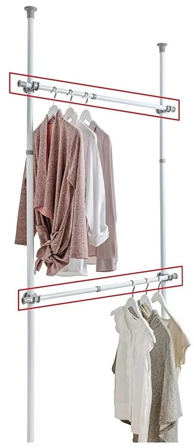 Set 2 suporturi telescopice pentru haine Wenko Herkules, lungime 75 - 120 cm