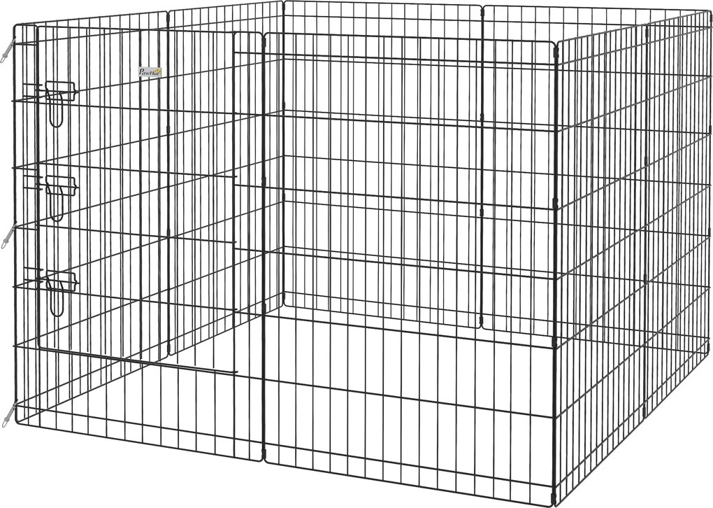 PawHut Parc modular pentru câini iepuri rozătoare gard pentru animale mici interior și exterior 61 x 91 cm negru | Aosom Romania