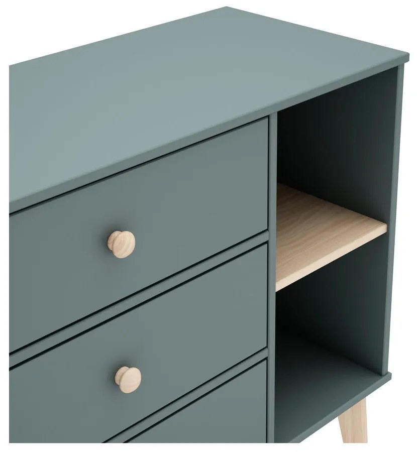 Comodă de copii verde prăfuit 90x81x40 cm Esteban – Marckeric