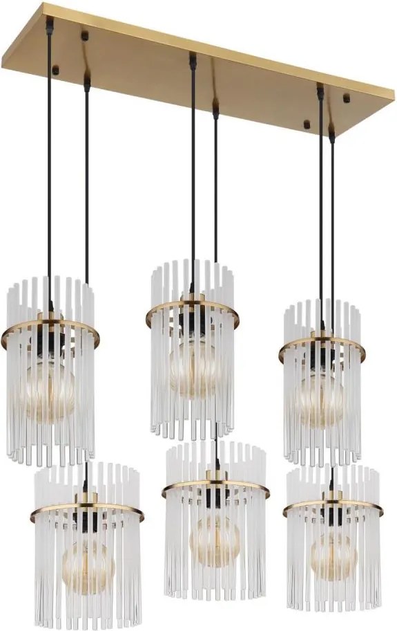 Globo 15698-6HM - Candelabru suspendat pe cablu GORLEY 6xE27/60W/230V auriu