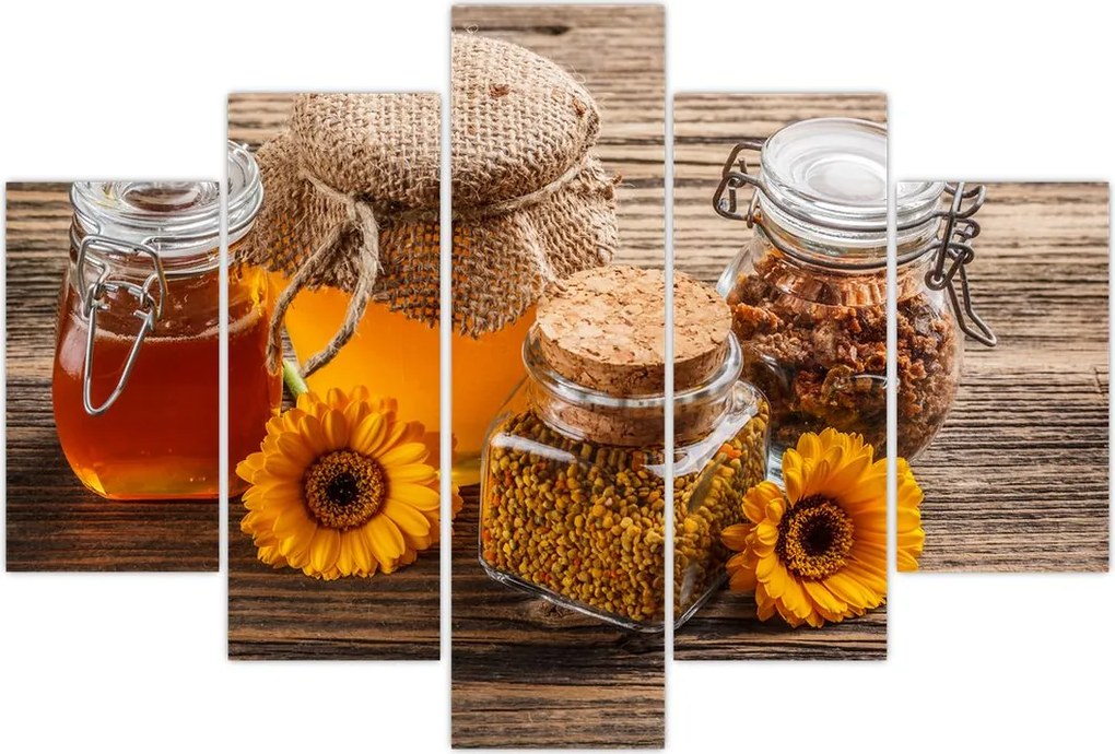 Tablou - Natura morta cu borcane de miere (150x105 cm)