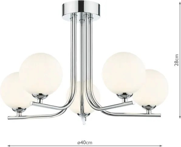 Där Lighting CRA5450-02 - Lustră pe tijă CRADLE 5xG9/25W/230V crom lucios