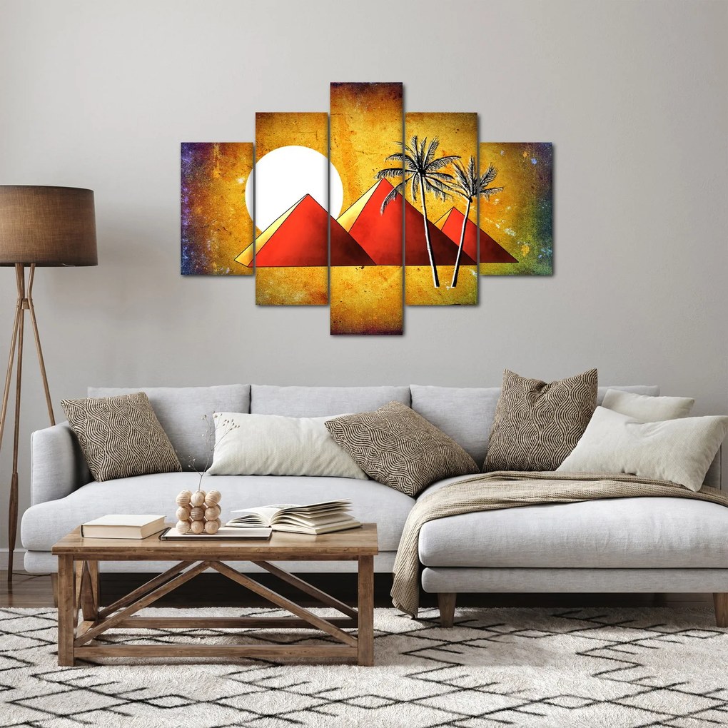 Tablou cu piramidele egiptene pictate (150x105 cm)