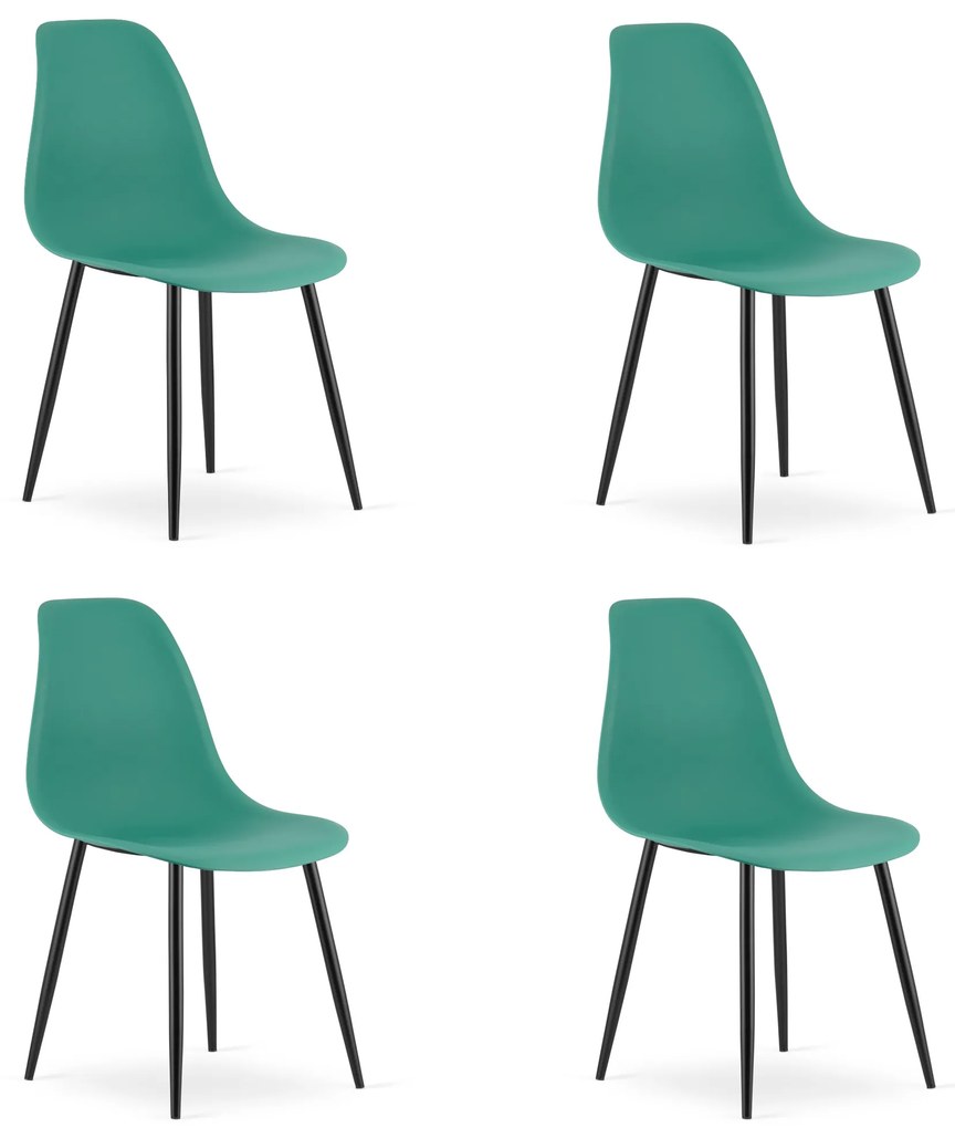 Scaun OSAKA verde cu picioare negre