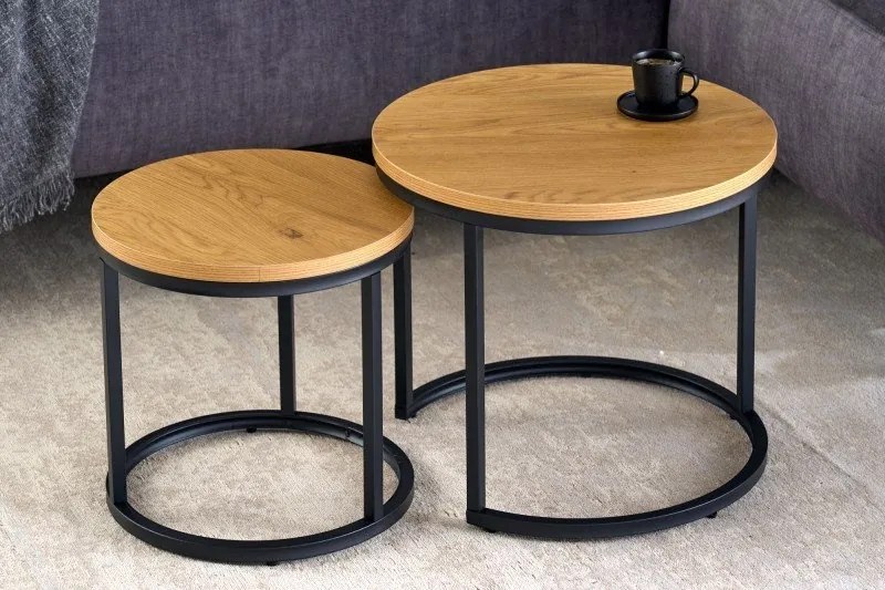 Set de 2 masute design industrial Elegance