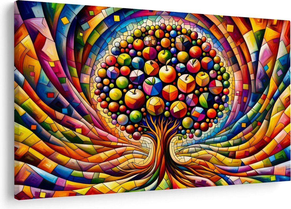 Tablou – Arbore colorat cu mere (90x60 cm)