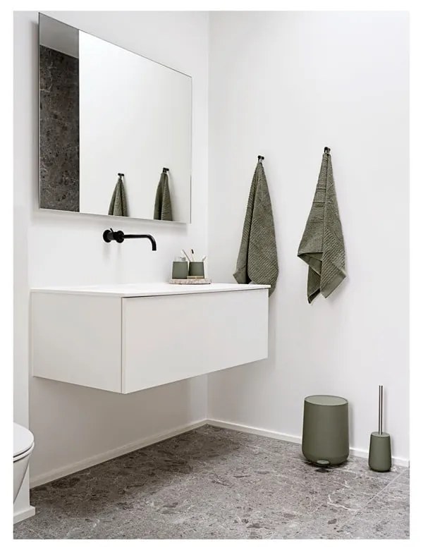 Coș de gunoi verde închis cu pedală din plastic 5 l Nova – Zone