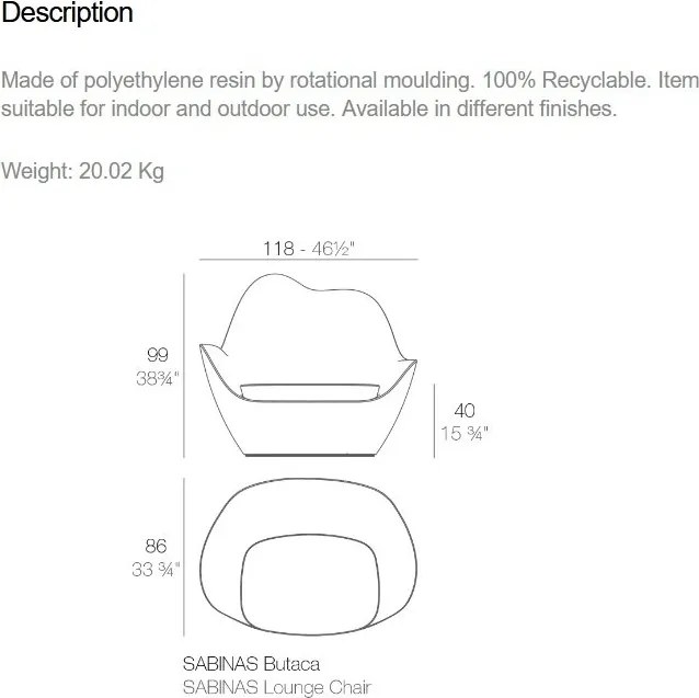 Fotoliu lounge design modern, exterior, interior, SABINAS LOUNGE CHAIR 45007 Vondom