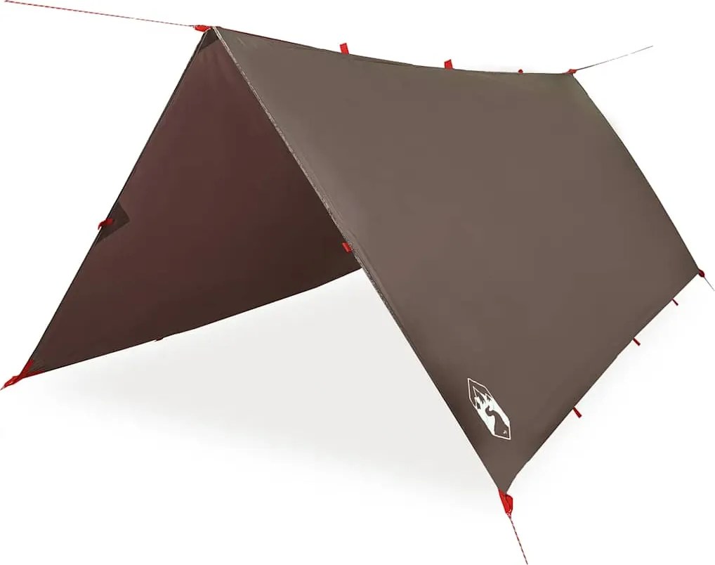 vidaXL Prelată de camping, maro, 406x306 cm, impermeabilă