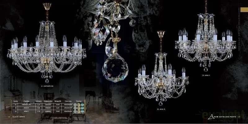 Candelabru Cristal Bohemia Exclusive 16 brate, diam. 86cm GWYNETH XVI CE