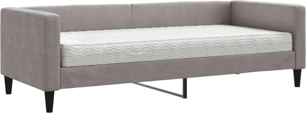 vidaXL Pat de zi cu saltea, gri taupe, 80x200 cm, textil