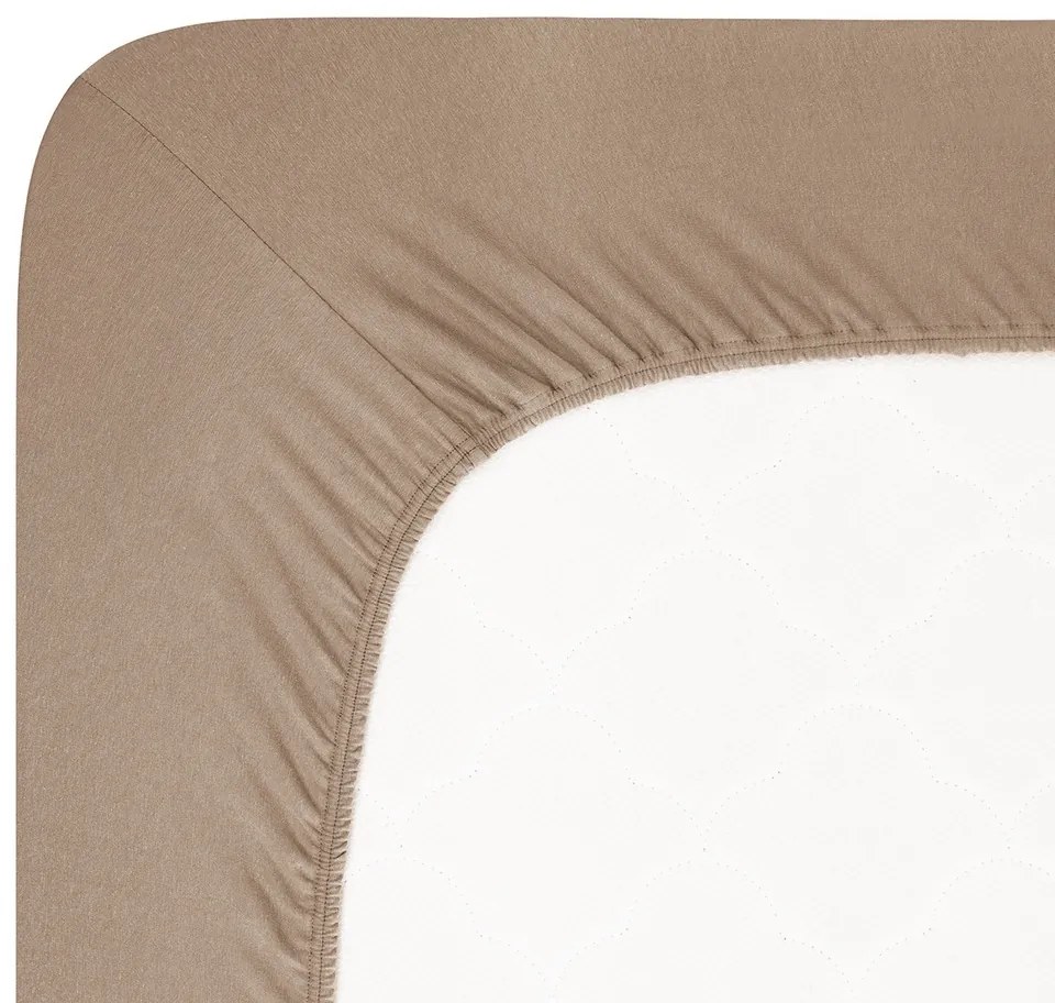 4Home jersey sheet Luxury walnut , 90 x 200 cm, 90 x 200 cm