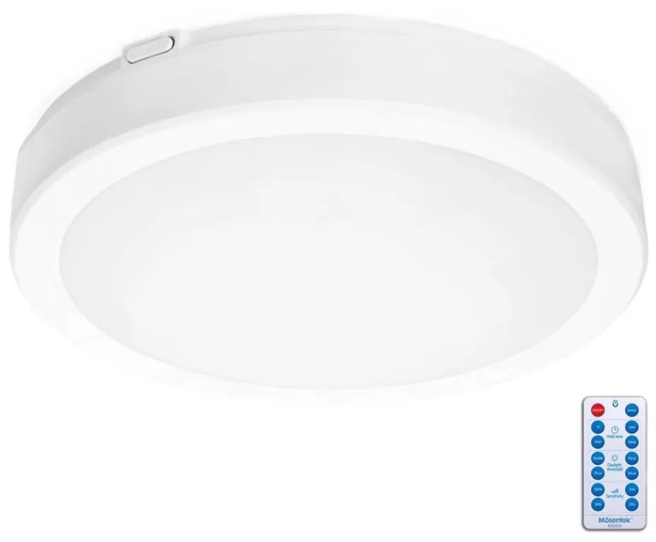 Plafonieră LED cu senzor pentru baie NAIROS LED/24W/230V IP65 cm alb + telecomandă