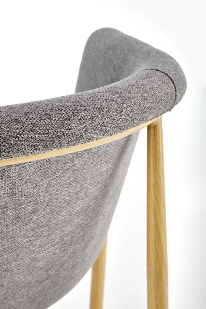 Scaun tapitat k489 gri/auriu
