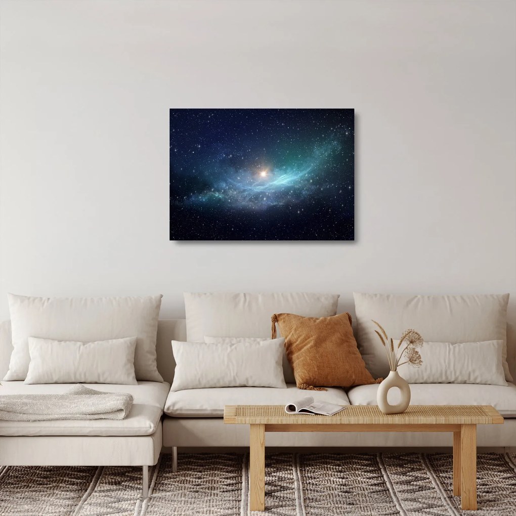 Tablou pe sticlă - Stele și nebuloase (70x50 cm)