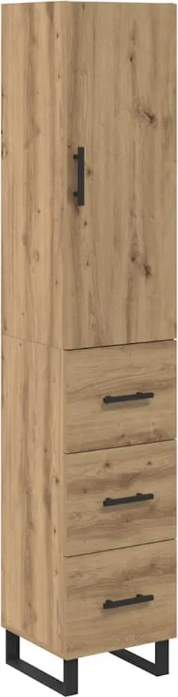 vidaXL Bufet Stejar Artizanal 34,5 x 34 x 180 cm Lemn compozit