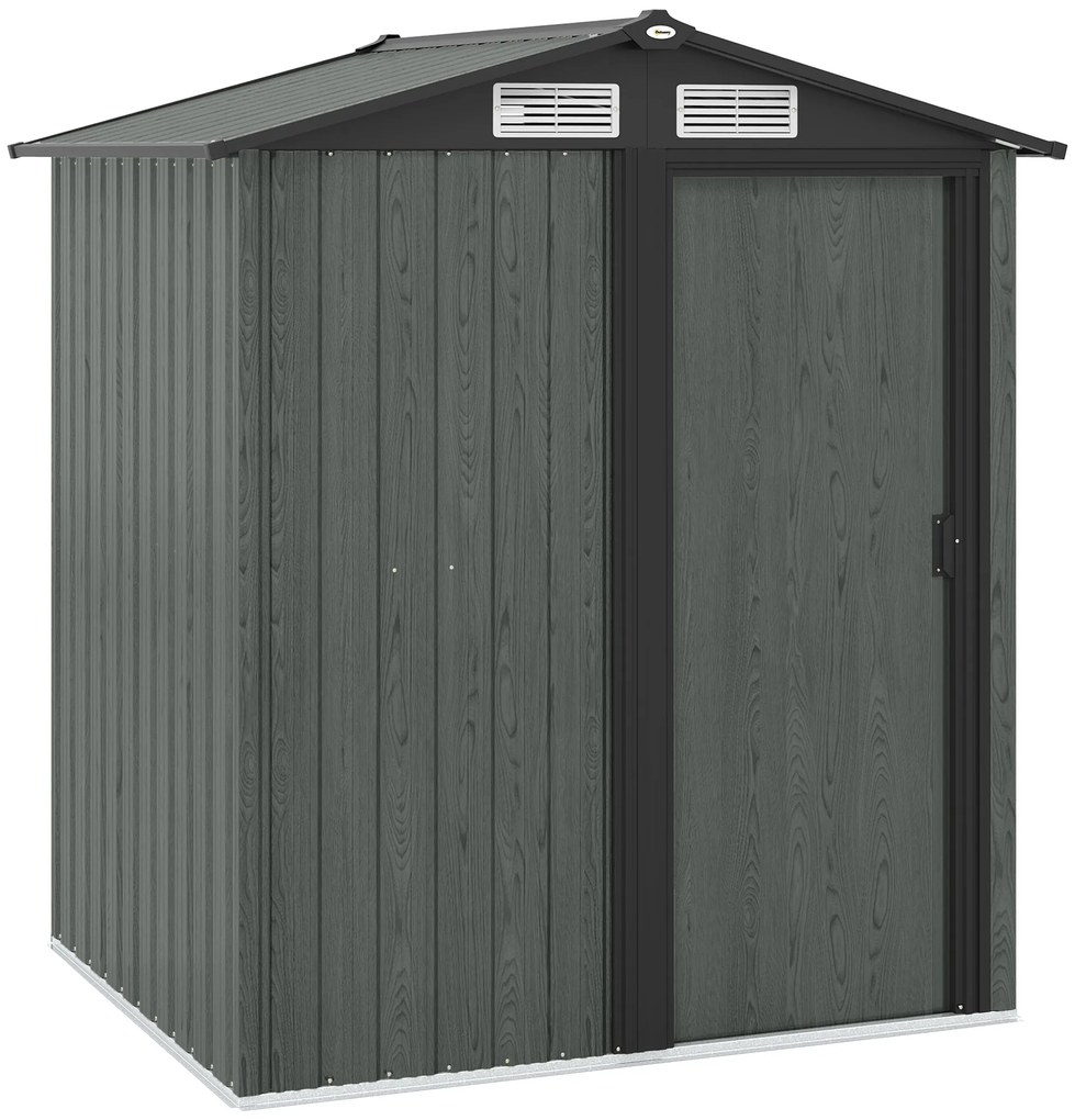 Outsunny Căsuță de Grădină cu Acoperiș Înclinat, 152x132x188 cm, Verde | Aosom Romania