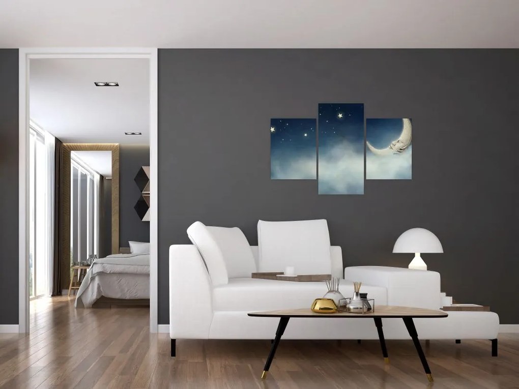 Tablou - Luna cu stele (90x60 cm)