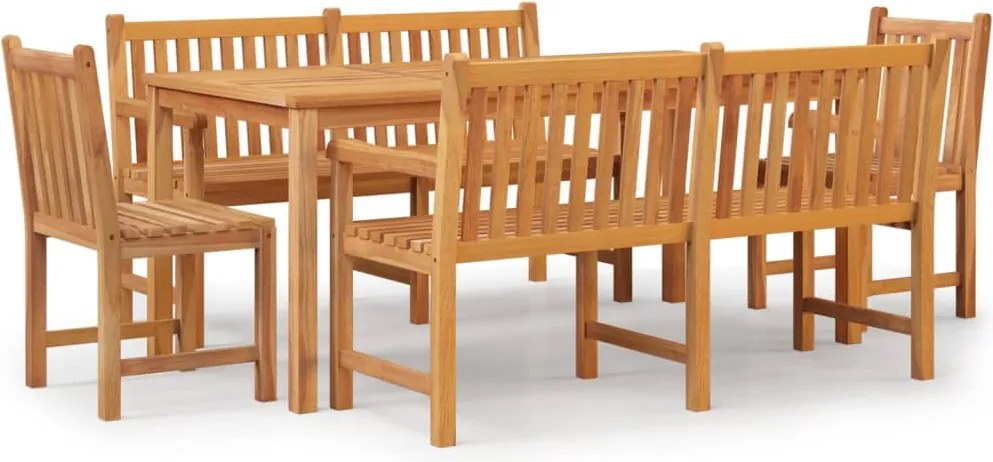 vidaXL Set de sufragerie de grădină, lemn masiv de tec, 5 piese