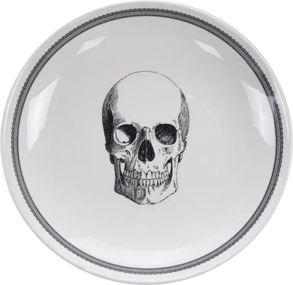 Bol Tokyo Design Studio Skull Bald, ø 24,5 cm, alb-negru