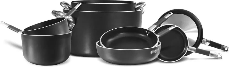 Cratiță cu coadă lungă și suprafață antiaderentă Pentole Agnelli Al Black, ø 24 cm, negru