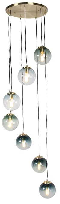 Lampa suspendată inteligentă alamă 7 lumini incl. WiFi ST64 - Pallon