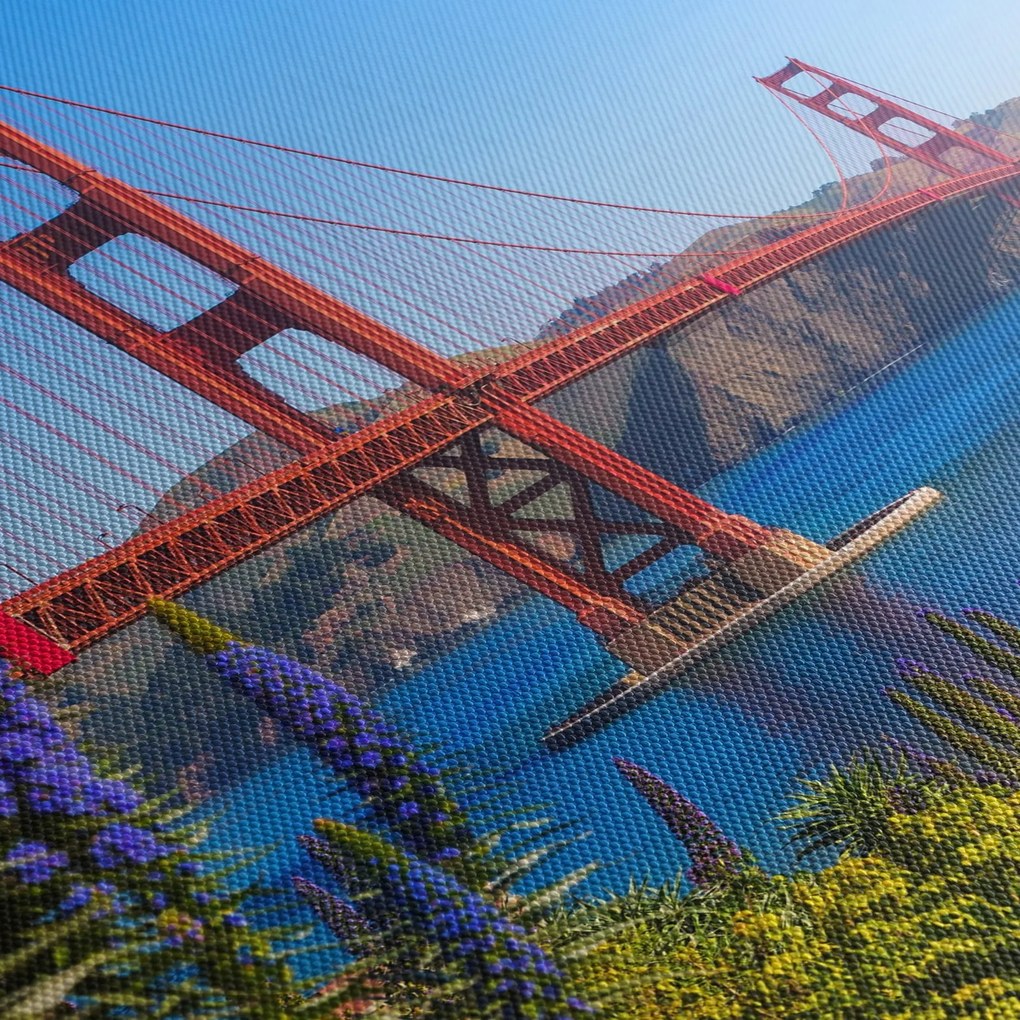 Tablou - Podul Golden Gate, San Francisco (cu ceas) (90x30 cm)