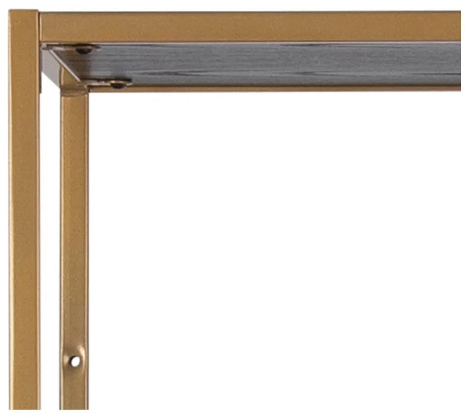 Bibliotecă neagră/aurie 77x185 cm Seaford – Actona