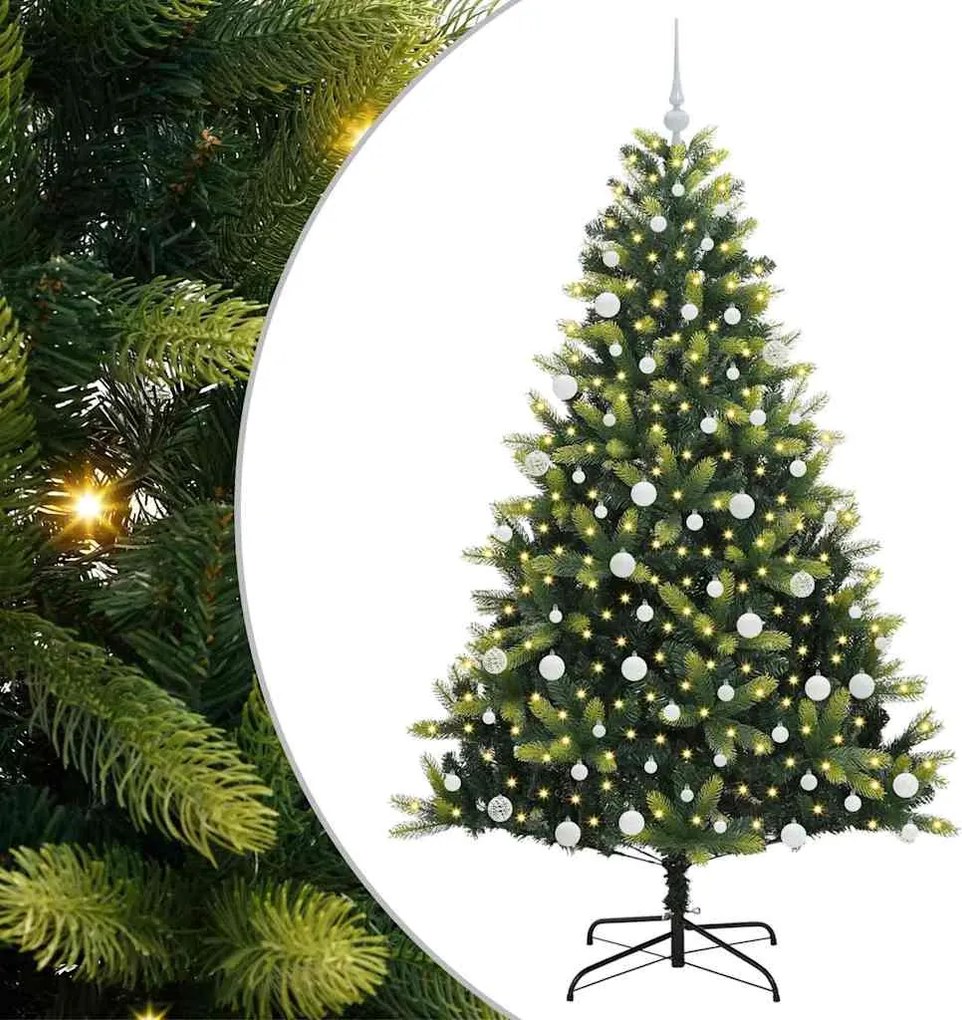 vidaXL Brad de Crăciun artificial cu ramuri articulare 300 LEDs 180 cm