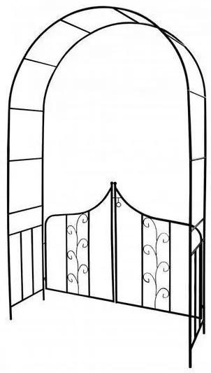 Arcada metalica, pergola, pentru gradina, cu portita, 138x40x240 cm