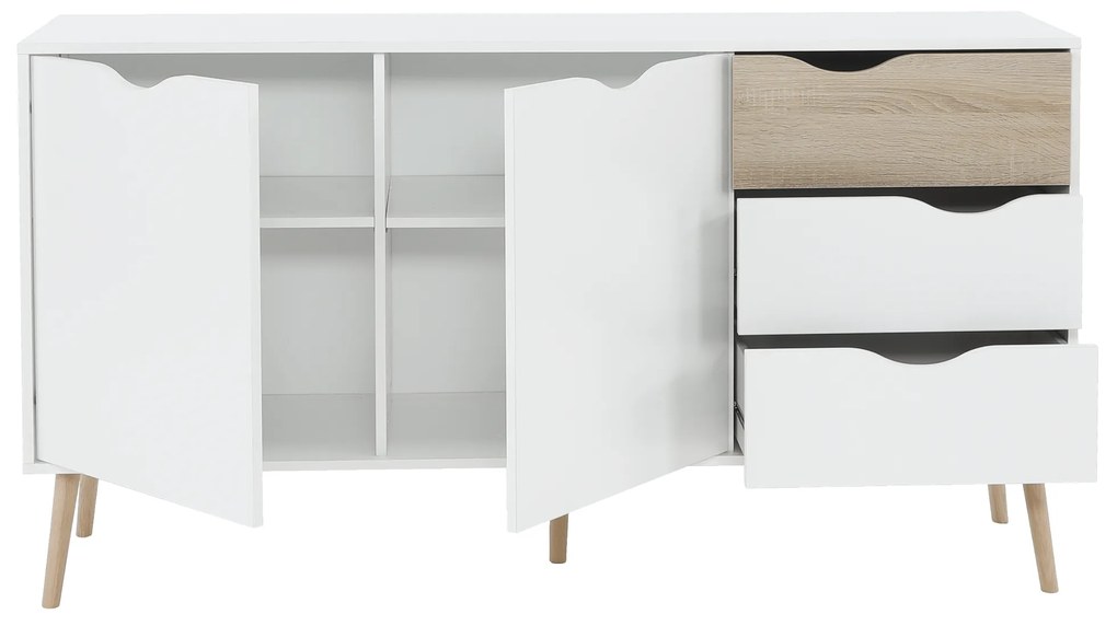 Comodă, stejar sonoma/alb, OSLO 75381