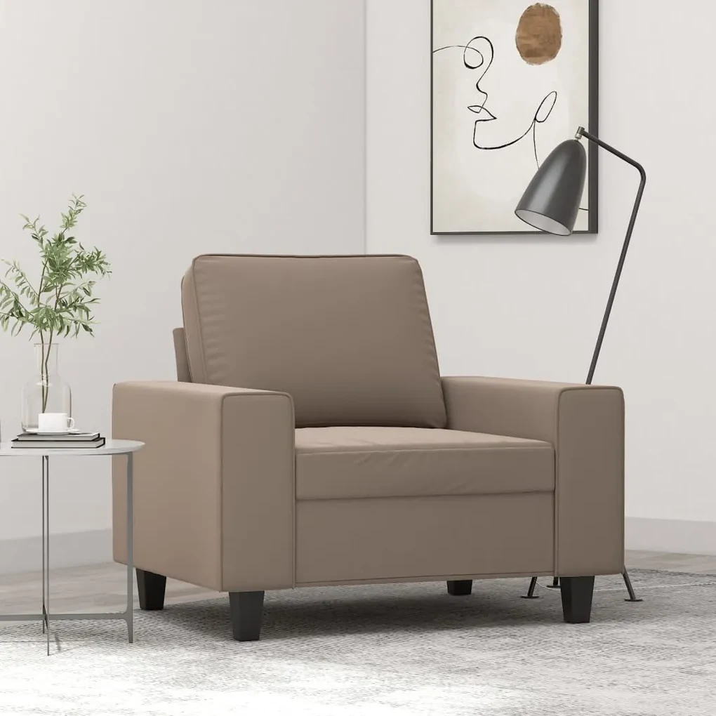 348969 vidaXL Fotoliu canapea, gri taupe, 60 cm, textil microfibră