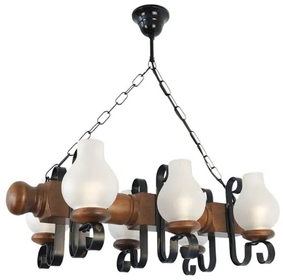 Lustră pe lanț Brilagi RUSTIC 6xE14/40W/230V fag/nuc