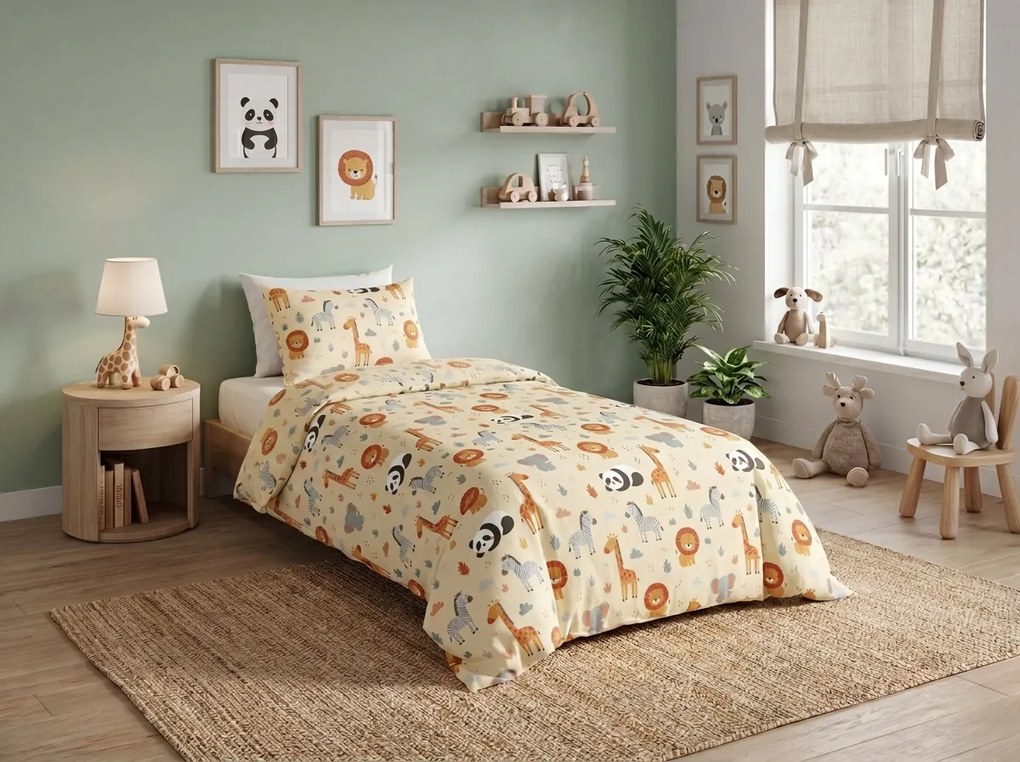 Lenjerie de pat din bumbac Renforce pentru copii ANIMORA colorata Dimensiune lenjerie de pat: 70 x 90 cm | 140 x 200 cm