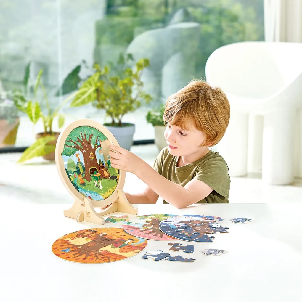 Puzzle in Lemn - Set 4 Anotimpuri (10, 12, 16 si 18 piese)