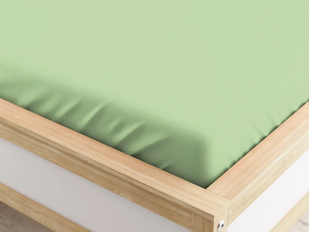 Cearceaf elastic din microfibra verde deschis 90 x 200 cm