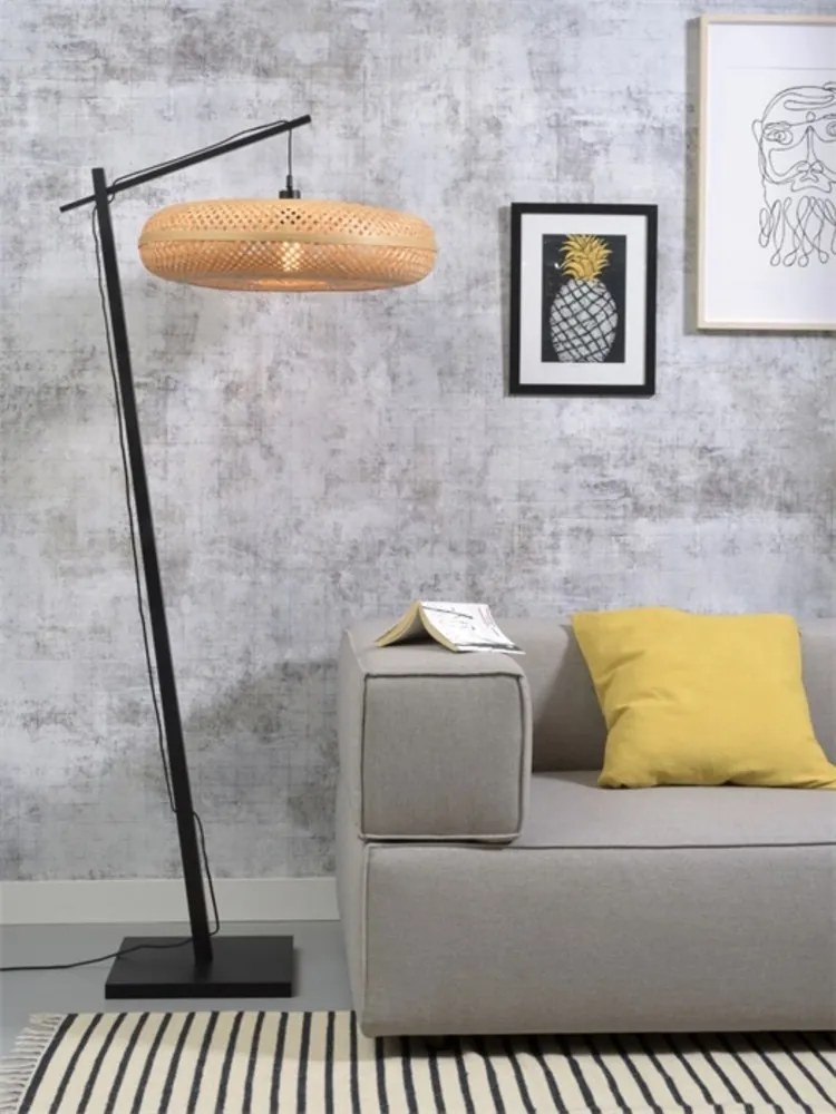 Lampadar eco din bambus Palawan negru/ natur, 60x15cm