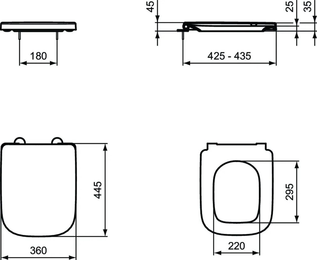Capac WC Ideal Standard I.Life B, inchidere lenta si detasare usoara, alb - T468301