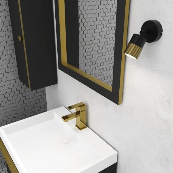 Spot de perete MIZU 1xGU10/8W/230V negru/alamă