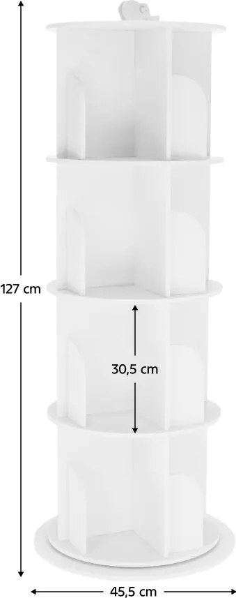 Raft pivotant, 4 poliţe, alb, ERION TIP 1 + cadou