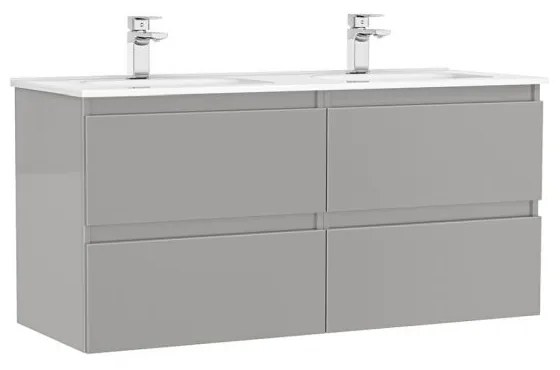 MOBILIER DAILY 120X46X56.5 GALET LUCIOS, 4 SERTARE,CU LAVOAR Gri lucios