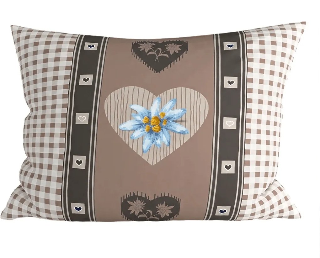 Fata de perna din policoton HEART RETRO POLY 70x90 cm, maro