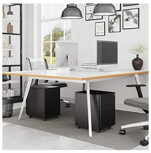 Dulap inchidere cu cheie, Songmics, 39 x 45 x 55 cm, 3 sertare, OFC63BK, Negru