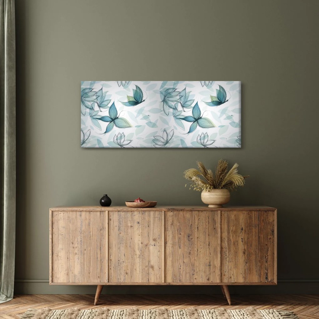 Tablou - Fluturași albaștri (120x50 cm)