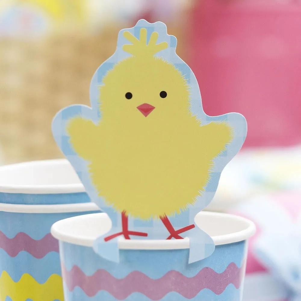 Set 10 decorațiuni din hârtie pentru pahare Neviti Easter Chick