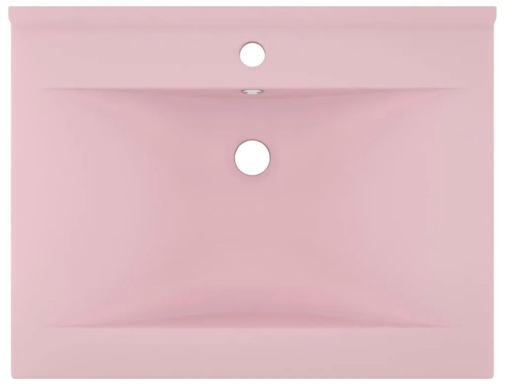 Chiuveta baie lux orificiu robinet roz mat 60x46 cm ceramica matte pink
